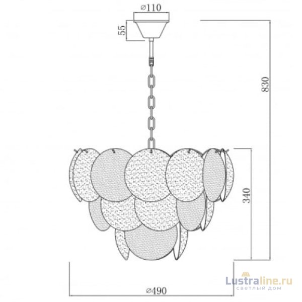 Подвесная люстра iLamp Rivoli 15617-9 CR+MULT