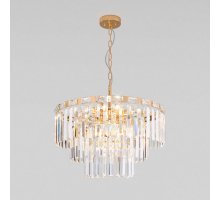 Подвесная люстра Eurosvet Elegante 10130/8 золото/прозрачный хрусталь Strotskis a060644