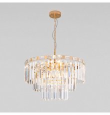Подвесная люстра Eurosvet Elegante 10130/8 золото/прозрачный хрусталь Strotskis a060644