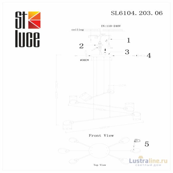 Подвесная люстра ST Luce Montecelio SL6104.203.06