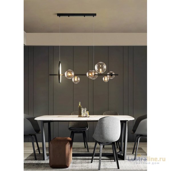 Подвесная люстра Delight Collection Art Deco Bubble KG1233P-7 black/clear Подвесная люстра Delight Collection Art Deco Bubble KG1233P-7 black/clear