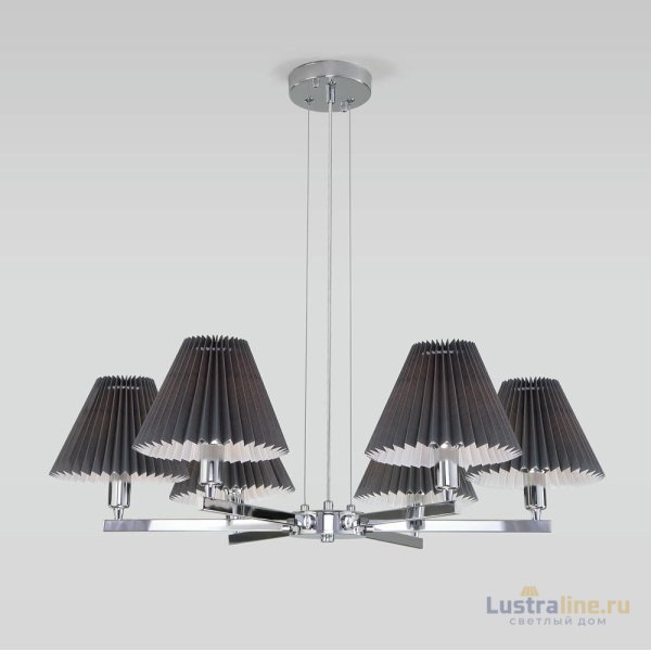 Подвесная люстра Eurosvet Peony 60136/6 хром/графит Подвесная люстра Eurosvet Peony 60136/6 хром/графит