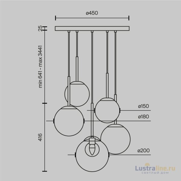 Подвесная люстра Maytoni Basic form MOD521PL-05G