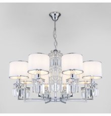 Подвесная люстра Eurosvet Zaffiro 10099/8 хром/прозрачный хрусталь Strotskis (новый абажур)
