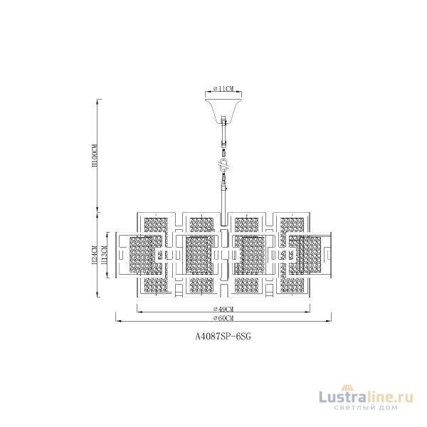 Подвесная люстра Arte Lamp Blake A4087SP-6SG Подвесная люстра Arte Lamp Blake A4087SP-6SG