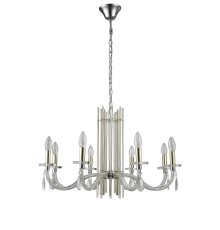 Подвесная люстра Crystal Lux AURELIO SP8 GOLD+CHROME/TRANSPARENT