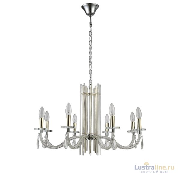Подвесная люстра Crystal Lux AURELIO SP8 GOLD+CHROME/TRANSPARENT Подвесная люстра Crystal Lux AURELIO SP8 GOLD+CHROME/TRANSPARENT