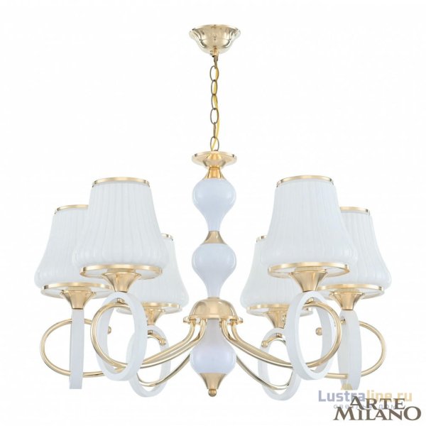 Подвесная люстра Arte Milano Florentia-2387 302387/6 Wh/Gd Подвесная люстра Arte Milano Florentia-2387 302387/6 Wh/Gd