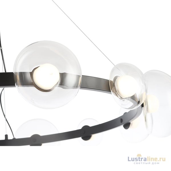 Подвесная люстра Crystal Lux BOSQUE SP12 BLACK/TRANSPARENT