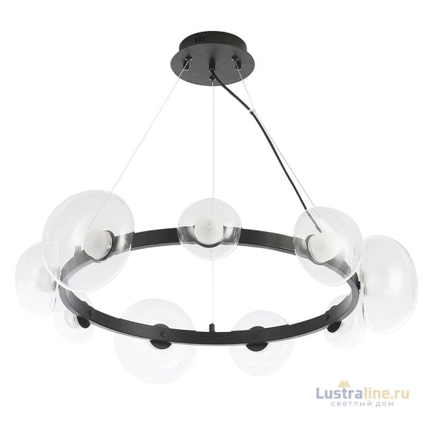 Подвесная люстра Crystal Lux BOSQUE SP9 BLACK/TRANSPARENT