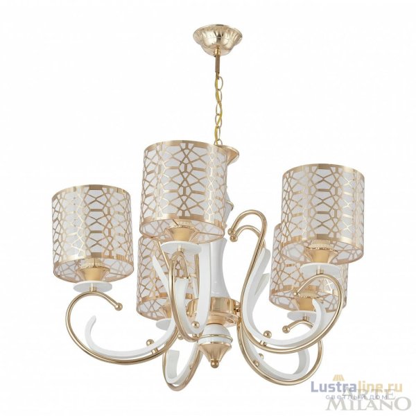 Подвесная люстра Arte Milano Florentia-1237 301237/5 Wh/Gd Подвесная люстра Arte Milano Florentia-1237 301237/5 Wh/Gd