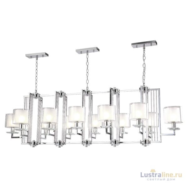 Подвесная люстра Crystal Lux NICOLAS SP12 L1600 NICKEL/WHITE Подвесная люстра Crystal Lux NICOLAS SP12 L1600 NICKEL/WHITE