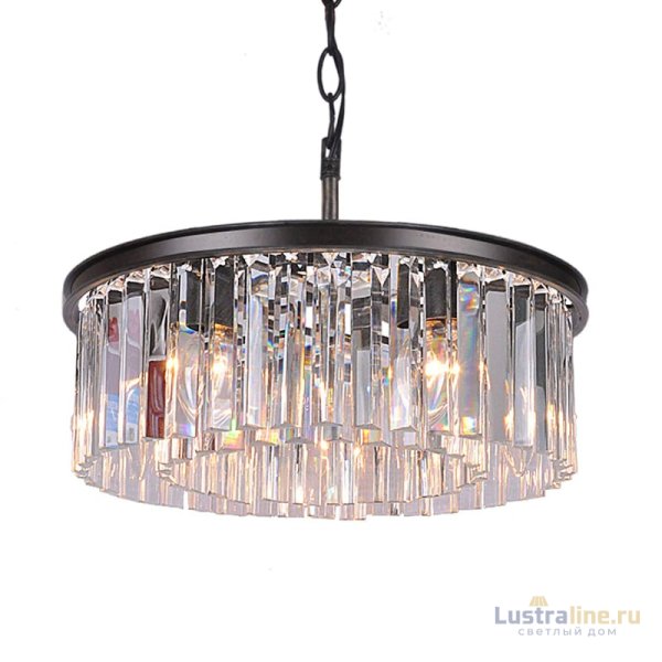 Подвесная люстра Delight Collection 1920s Odeon KR0387P-6B/P black/clear