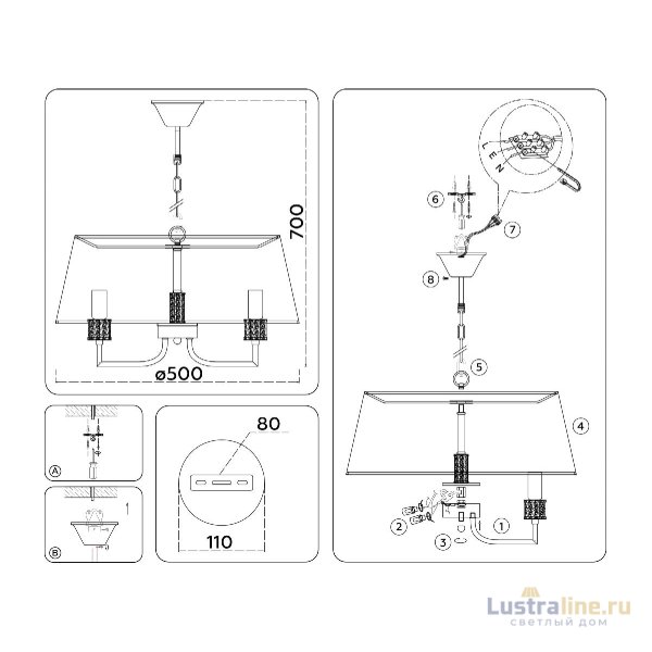 Подвесная люстра Ambrella Light High Light Classic LH71211 Подвесная люстра Ambrella Light High Light Classic LH71211