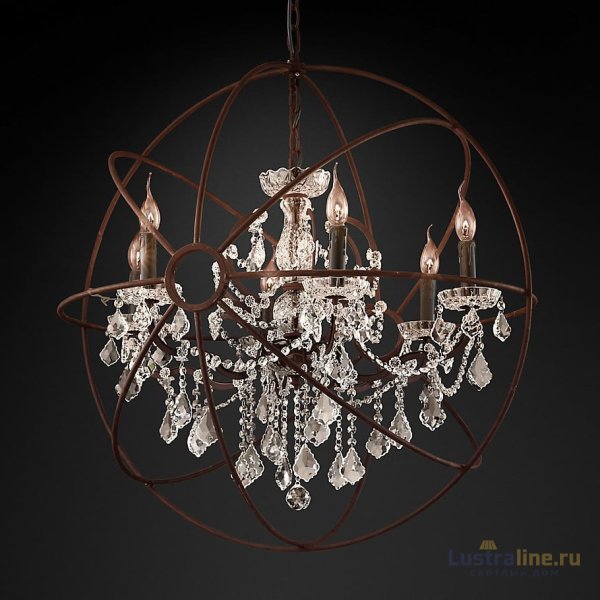 Подвесная люстра Delight Collection Foucault S Orb 5014-D6 rusty
