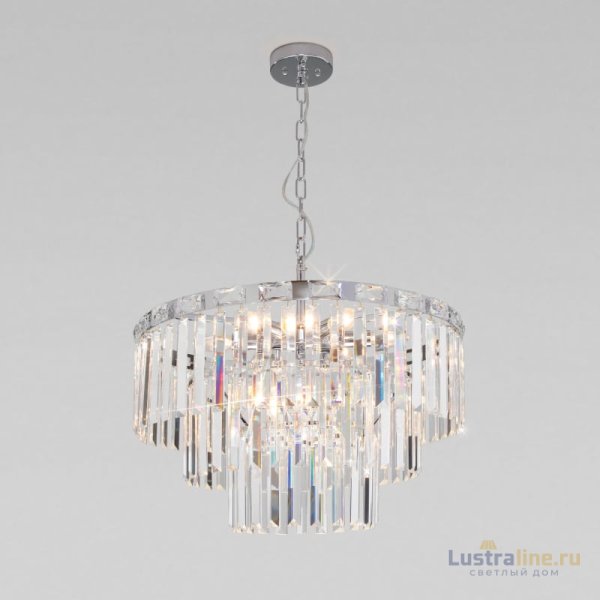 Подвесная люстра Eurosvet Elegante 10130/8 хром/прозрачный хрусталь Strotskis a060642 Подвесная люстра Eurosvet Elegante 10130/8 хром/прозрачный хрусталь Strotskis a060642