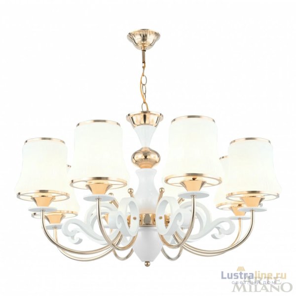 Подвесная люстра Arte Milano Florentia-1097 301097/8 Wh/Gd Подвесная люстра Arte Milano Florentia-1097 301097/8 Wh/Gd