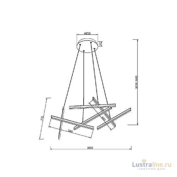 Подвесная люстра Maytoni Line MOD016PL-L80BK