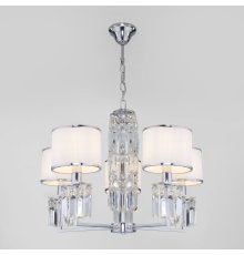 Подвесная люстра Eurosvet Zaffiro 10099/5 хром/прозрачный хрусталь Strotskis (новый абажур)