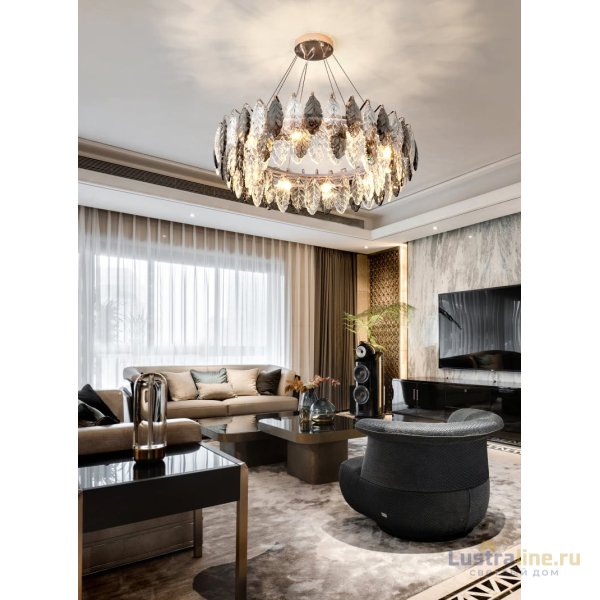 Подвесная люстра Delight Collection D8011P/R-1000 gold/smoky
