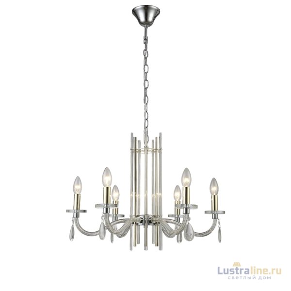 Подвесная люстра Crystal Lux AURELIO SP6 GOLD+CHROME/TRANSPARENT