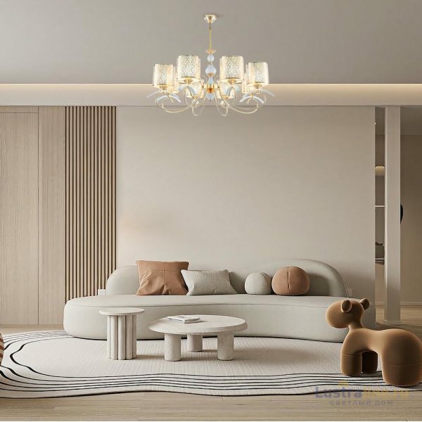 Подвесная люстра Arte Milano Florentia-9787 309787/8 Wh/Gd Подвесная люстра Arte Milano Florentia-9787 309787/8 Wh/Gd