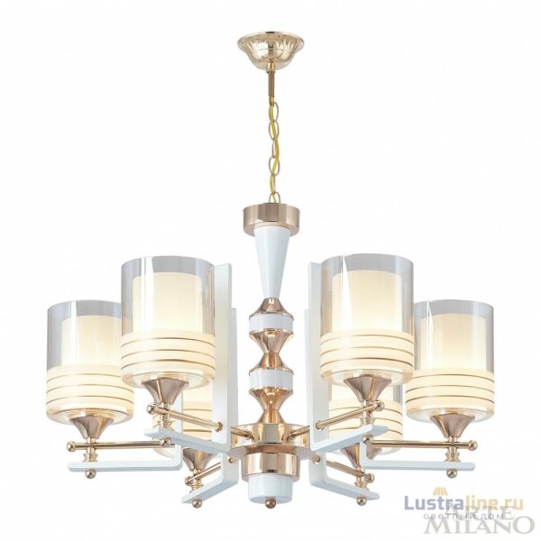Подвесная люстра Arte Milano Florentia-6087 306087/6 Wh/Gd Подвесная люстра Arte Milano Florentia-6087 306087/6 Wh/Gd