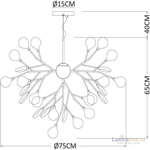 Подвесная люстра Arte Lamp Candy A7274SP-36GO Подвесная люстра Arte Lamp Candy A7274SP-36GO
