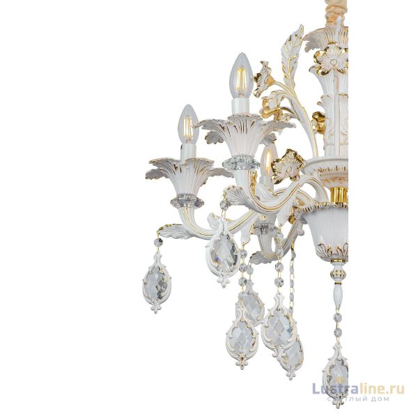 Подвесная люстра AM Group CLEOPATRA SP6 WH+GL Подвесная люстра AM Group CLEOPATRA SP6 WH+GL