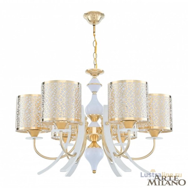 Подвесная люстра Arte Milano Florentia-6067 306067/6 Wh/Gd Подвесная люстра Arte Milano Florentia-6067 306067/6 Wh/Gd