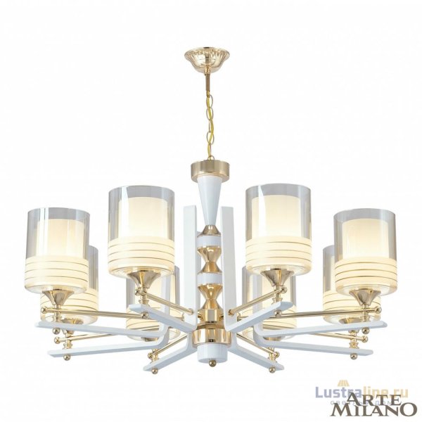 Подвесная люстра Arte Milano Florentia-6087 306087/8 Wh/Gd Подвесная люстра Arte Milano Florentia-6087 306087/8 Wh/Gd