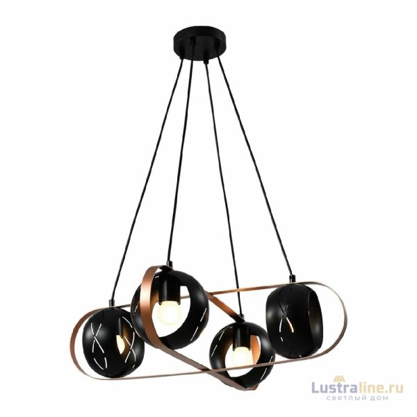 Подвесная люстра IMEX Rolf MD.21744-4-P-BK+CP Подвесная люстра IMEX Rolf MD.21744-4-P-BK+CP