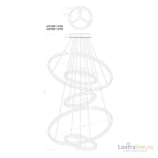 Подвесная люстра Arte Lamp Arcane A2974SP-137PB Подвесная люстра Arte Lamp Arcane A2974SP-137PB