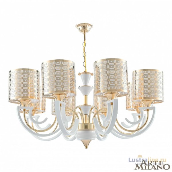Подвесная люстра Arte Milano Florentia-8857 308857/8 Wh/Gd Подвесная люстра Arte Milano Florentia-8857 308857/8 Wh/Gd