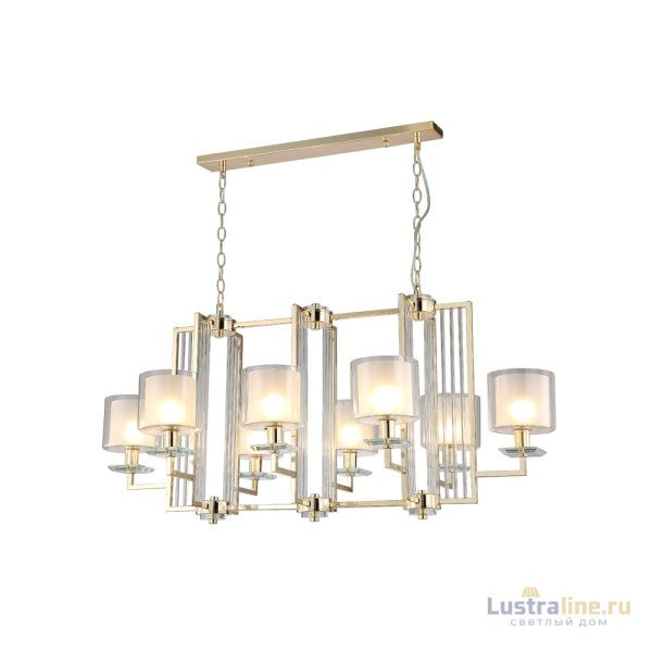 Подвесная люстра Crystal Lux Nicolas NICOLAS SP8 L1000 GOLD/WHITE Подвесная люстра Crystal Lux Nicolas NICOLAS SP8 L1000 GOLD/WHITE