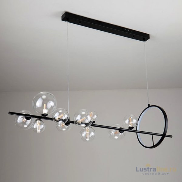 Подвесная люстра Delight Collection Art Deco Bubble KG1233P-10 black/clear Подвесная люстра Delight Collection Art Deco Bubble KG1233P-10 black/clear