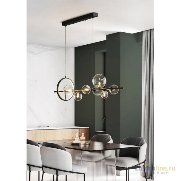 Подвесная люстра Delight Collection Art Deco Bubble KG1233P-7 black/clear Подвесная люстра Delight Collection Art Deco Bubble KG1233P-7 black/clear
