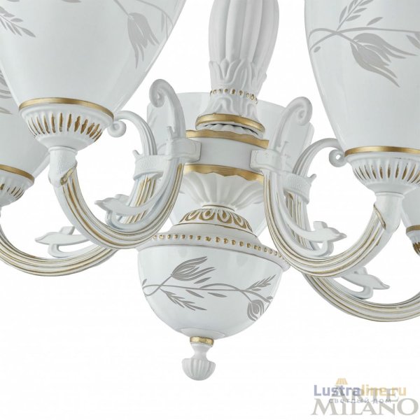 Подвесная люстра Arte Milano 343659/5 WT+G Подвесная люстра Arte Milano 343659/5 WT+G