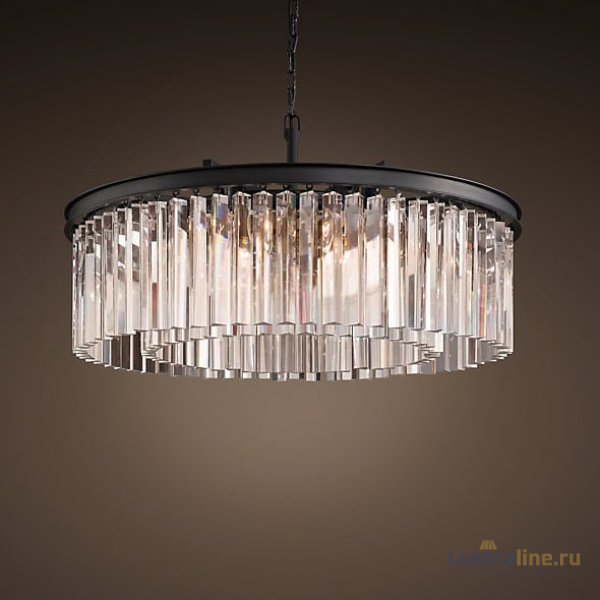 Подвесная люстра Delight Collection 1920s Odeon KR0387P-10B black/clear Подвесная люстра Delight Collection 1920s Odeon KR0387P-10B black/clear