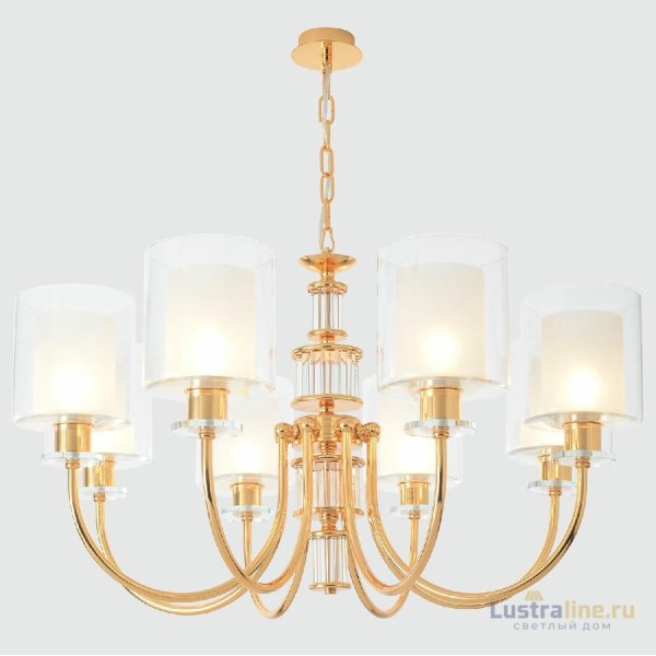 Подвесная люстра Crystal Lux ELENA SP8 GOLD Подвесная люстра Crystal Lux ELENA SP8 GOLD