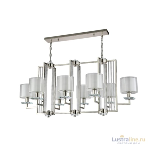 Подвесная люстра Crystal Lux Nicolas NICOLAS SP8 L1000 NICKEL/WHITE