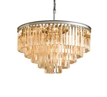 Подвесная люстра Delight Collection 1920s Odeon KR0387P-10A chrome/amber Подвесная люстра Delight Collection 1920s Odeon KR0387P-10A chrome/amber