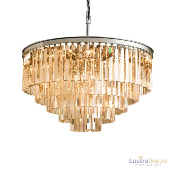 Подвесная люстра Delight Collection 1920s Odeon KR0387P-10A chrome/amber