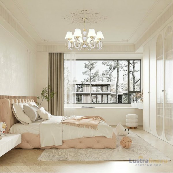 Подвесная люстра Arte Milano Florentia-2387 302387/8 Wh/Gd Подвесная люстра Arte Milano Florentia-2387 302387/8 Wh/Gd