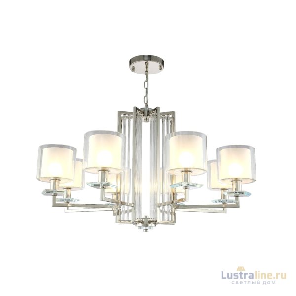 Подвесная люстра Crystal Lux Nicolas NICOLAS SP-PL8 NICKEL/WHITE Подвесная люстра Crystal Lux Nicolas NICOLAS SP-PL8 NICKEL/WHITE