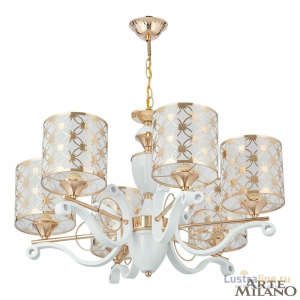 Подвесная люстра Arte Milano Florentia-3097 303097/6 Wh/Gd Подвесная люстра Arte Milano Florentia-3097 303097/6 Wh/Gd
