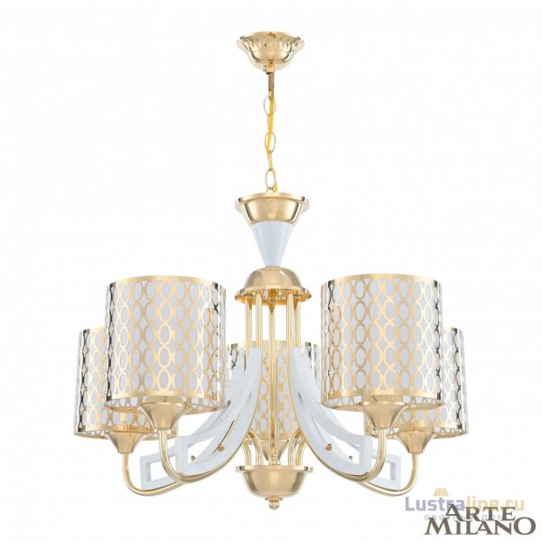 Подвесная люстра Arte Milano Florentia-3387 303387/5 Wh/Gd Подвесная люстра Arte Milano Florentia-3387 303387/5 Wh/Gd