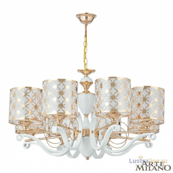 Подвесная люстра Arte Milano Florentia-3097 303097/8 Wh/Gd Подвесная люстра Arte Milano Florentia-3097 303097/8 Wh/Gd