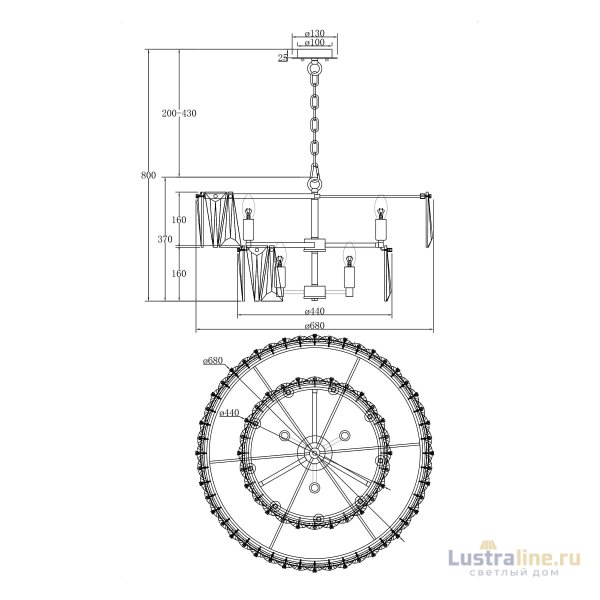 Подвесная люстра Maytoni Puntes MOD043PL-12CH