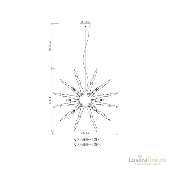 Подвесная люстра Arte Lamp Bella A1066SP-12CC Подвесная люстра Arte Lamp Bella A1066SP-12CC